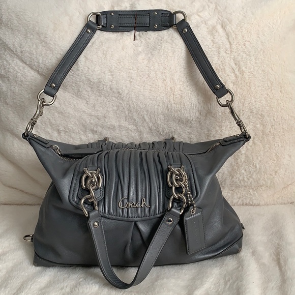 Coach Ashley Ruched Leather Satchel H1169-F17647 - Picture 2 of 15